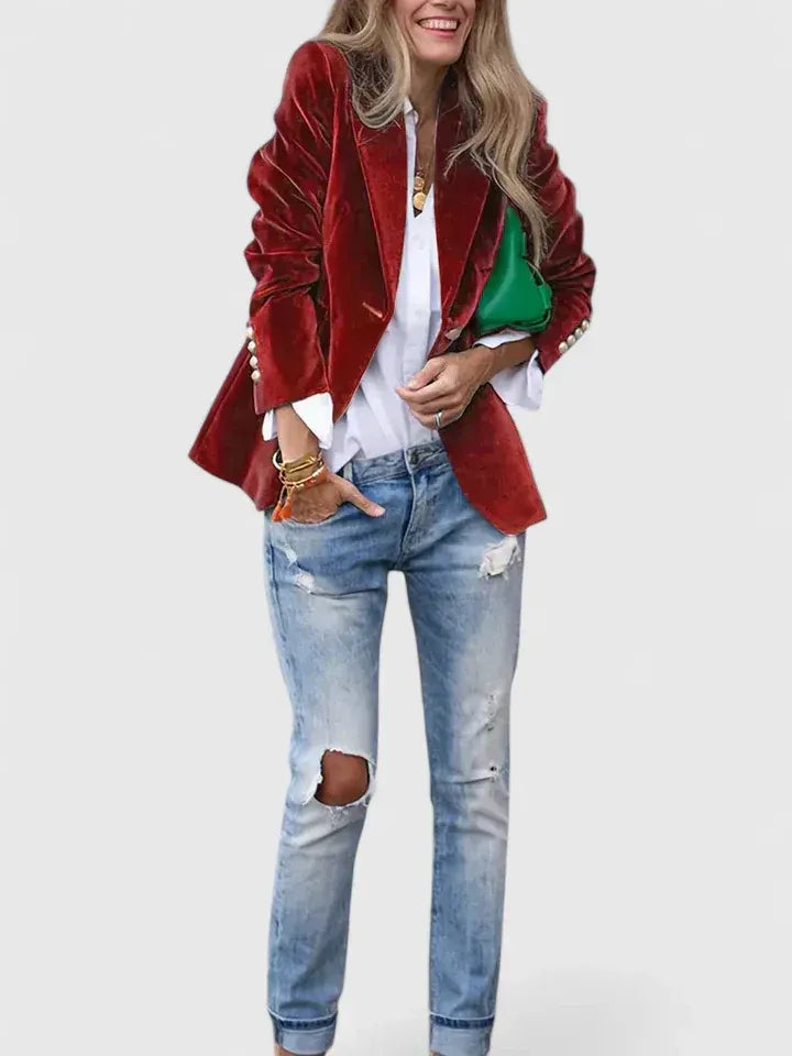 Blazer Femme Classique Coupe Structurée À Un Bouton