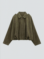 Veste Femme Oversize Effet Suédine À Col Classique