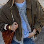 Veste Femme Oversize Effet Suédine À Col Classique