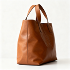 Sac cabas marron | Fermeture zippée et poches intérieures