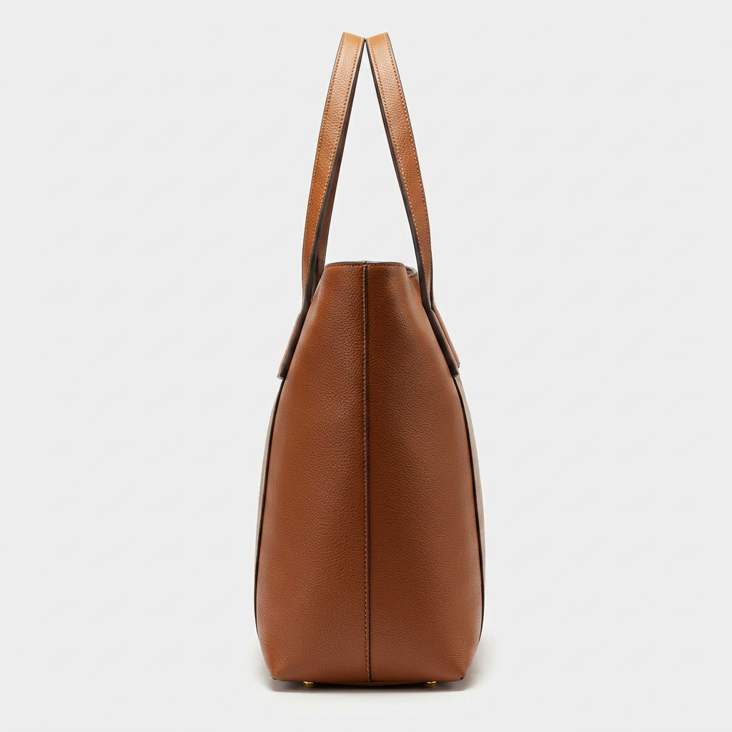 Brown Tote Bag | Double Handles And Inner Storage Pockets