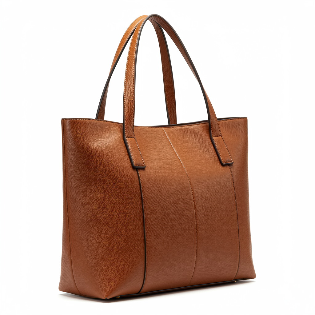 Brown Tote Bag | Double Handles And Inner Storage Pockets
