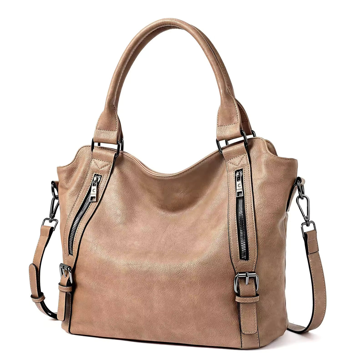 Sac Porté Épaule Femme En Similicuir À Fermeture Zippée