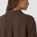 Chemise d'été légère effet lin coupe décontractée pour femme