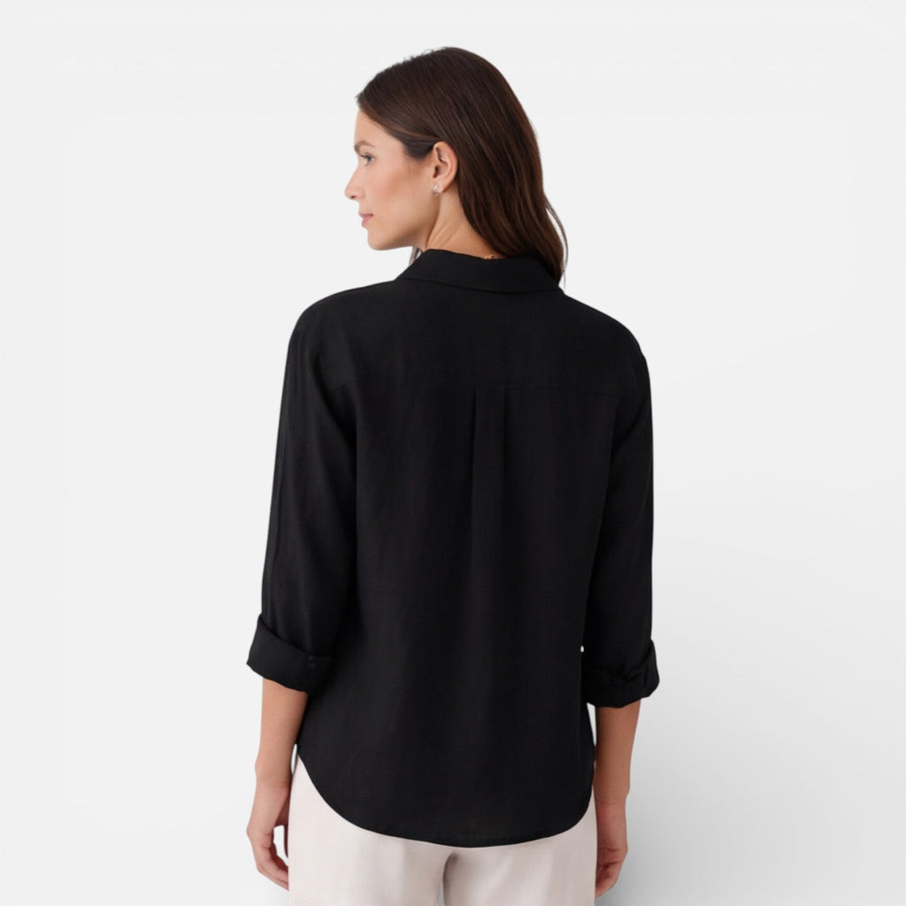 Chemise d'été légère effet lin coupe décontractée pour femme