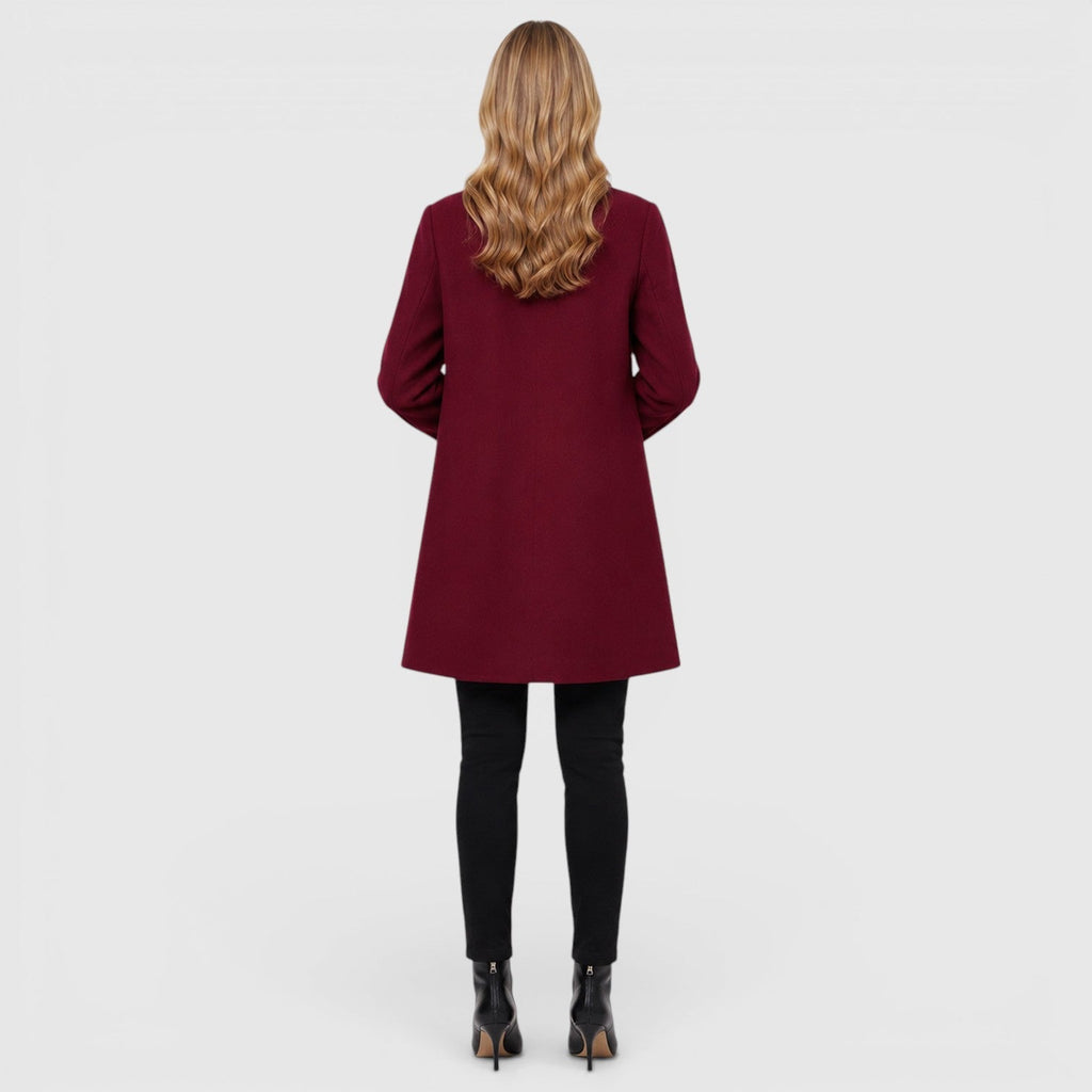 Manteau long en laine mélangée à coupe tailleur pour femme