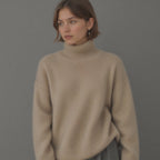 Pull Femme Oversize À Col Roulé En Cachemire Doux