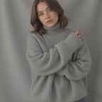 Pull Femme Oversize À Col Roulé En Cachemire Doux