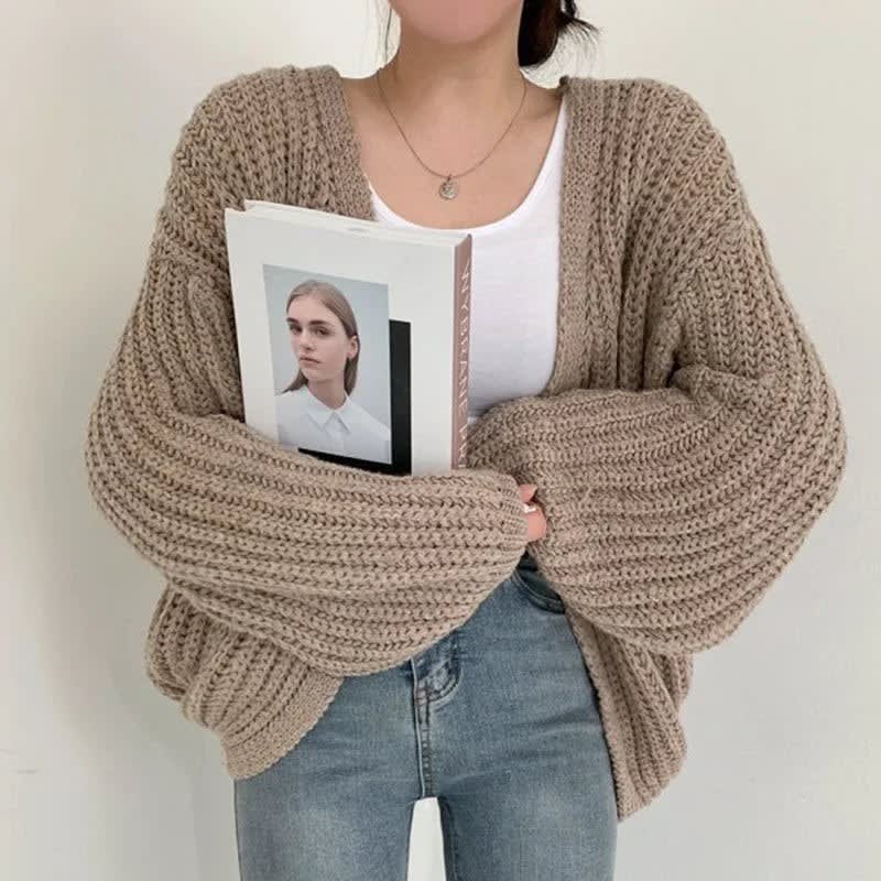 Cardigan Ouvert Femme En Grosse Maille