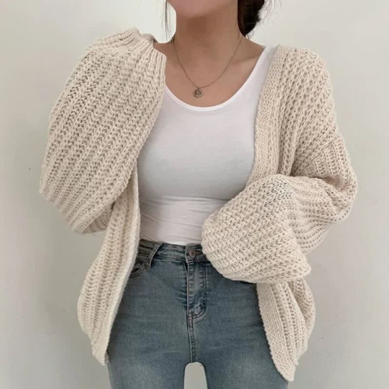 Cardigan Ouvert Femme En Grosse Maille