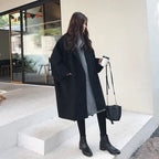 Manteau Laine Femme Long Oversize Ceinturé À Large Col
