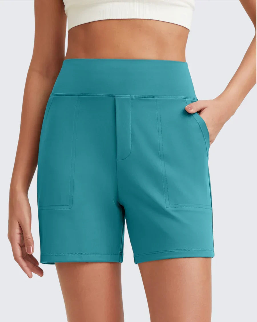 Short taille haute à poches profondes pour femme