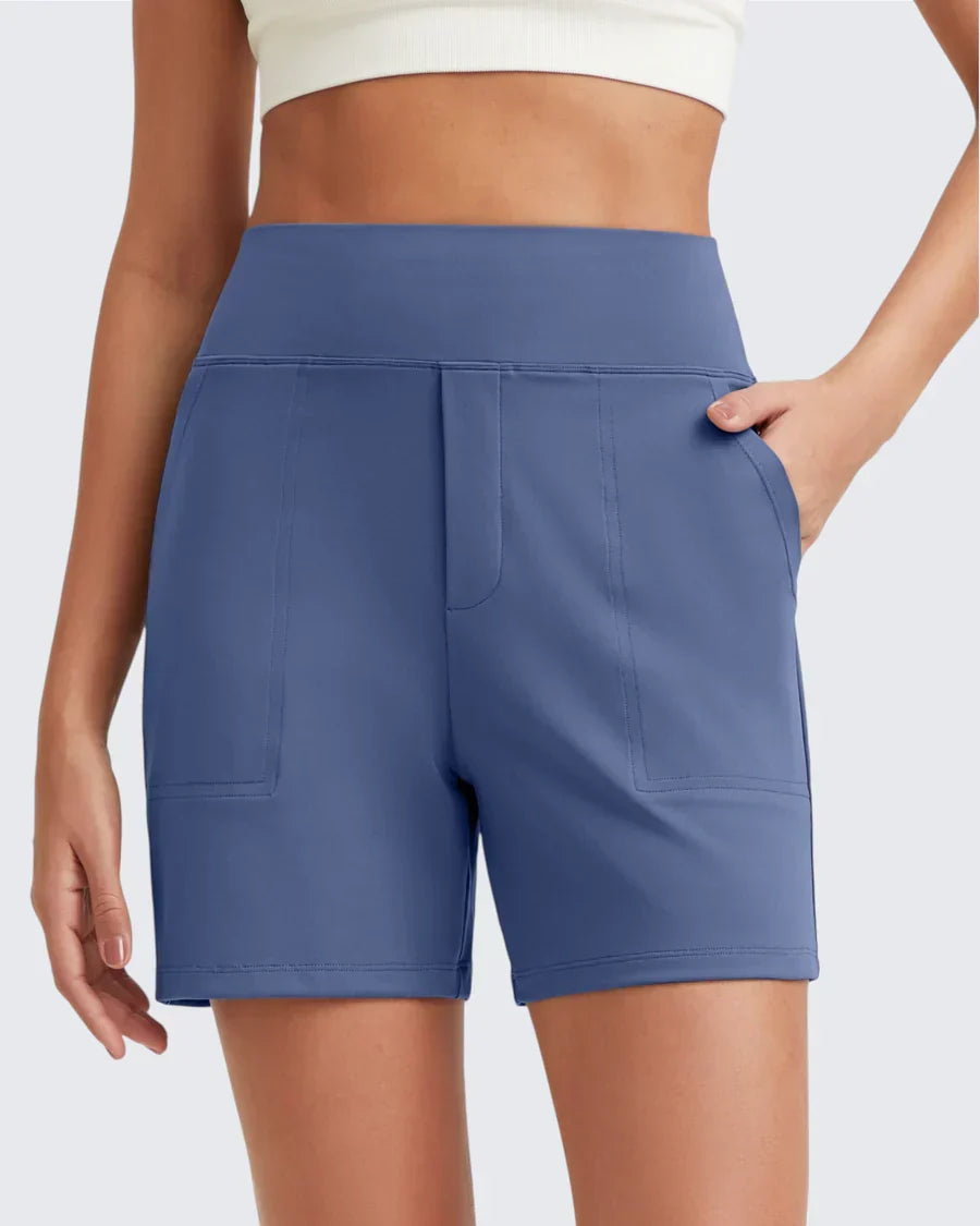 Short taille haute à poches profondes pour femme