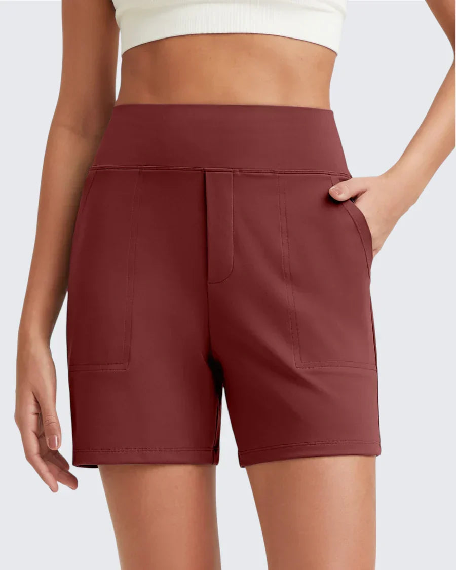 Short taille haute à poches profondes pour femme