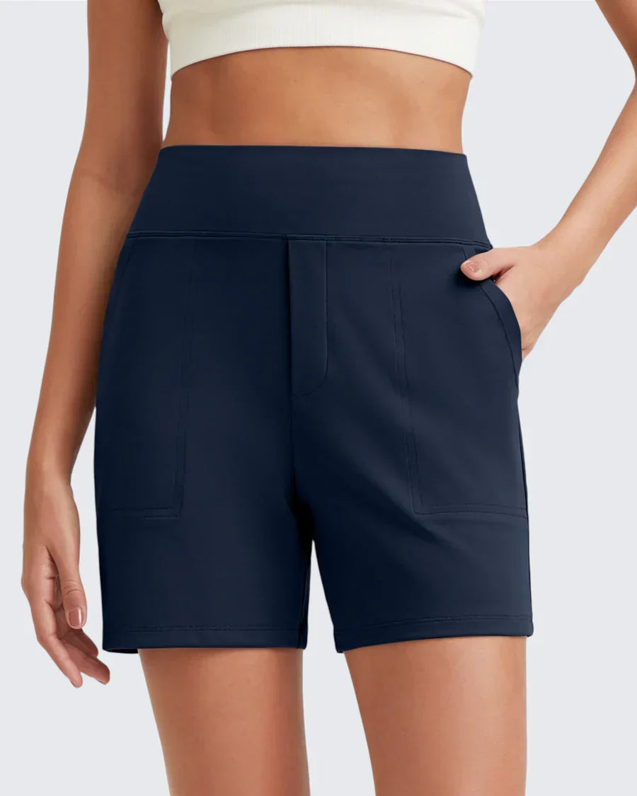 Short taille haute à poches profondes pour femme