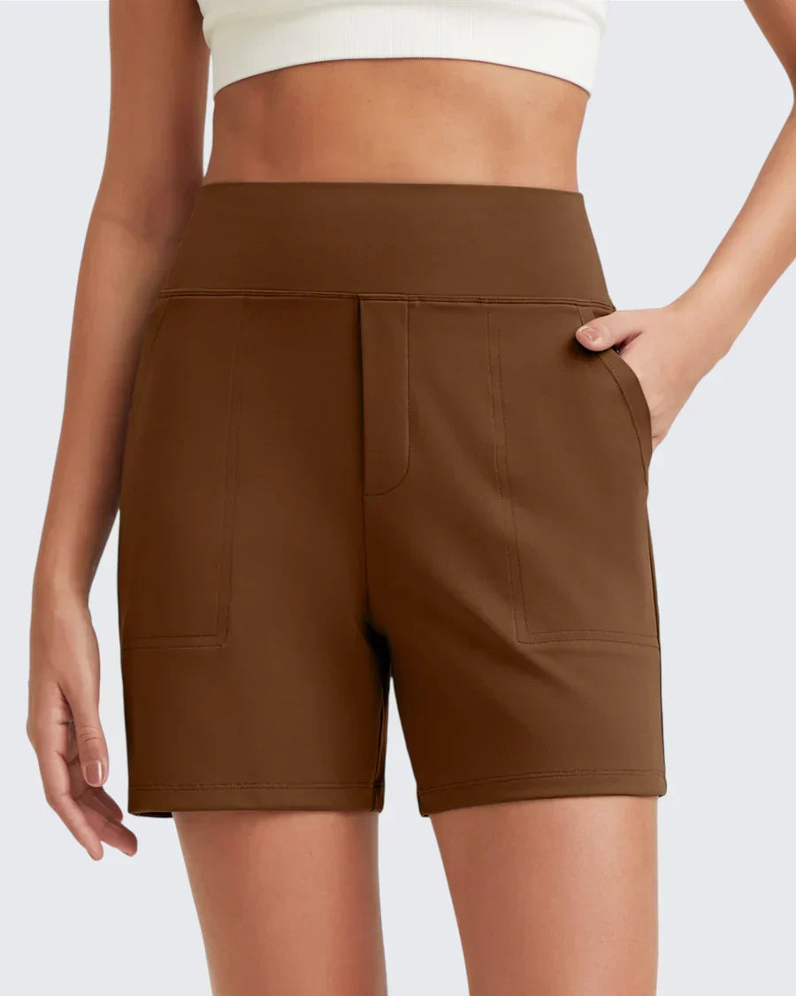 Short taille haute à poches profondes pour femme