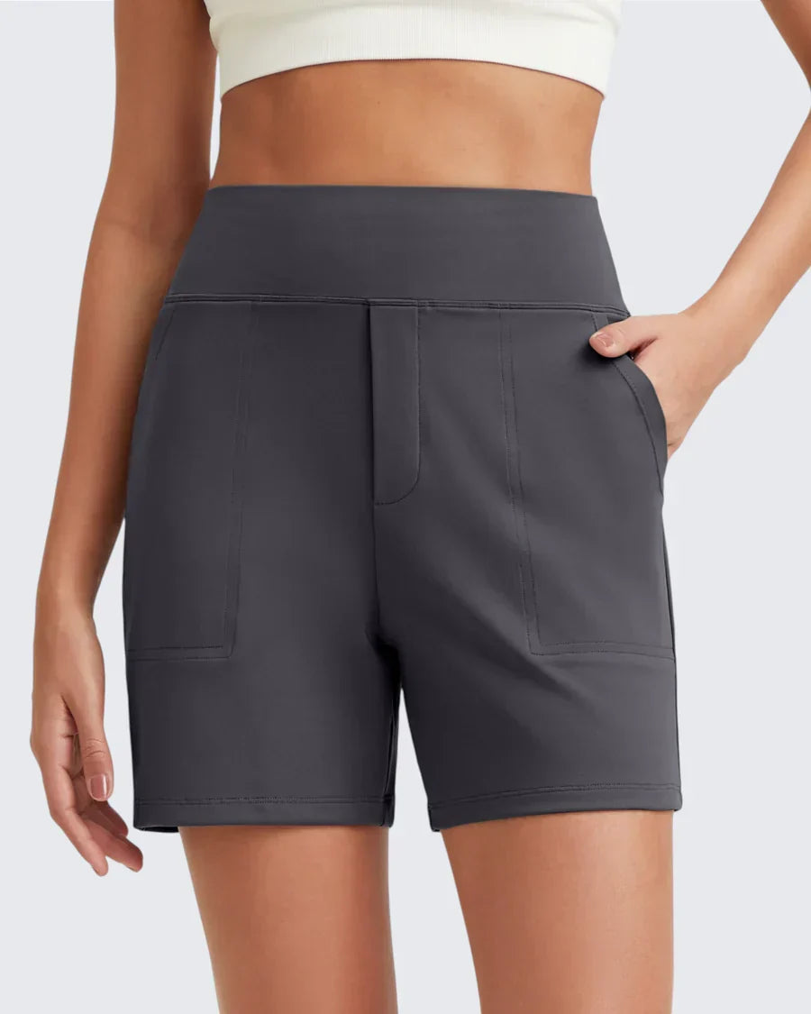Short taille haute à poches profondes pour femme