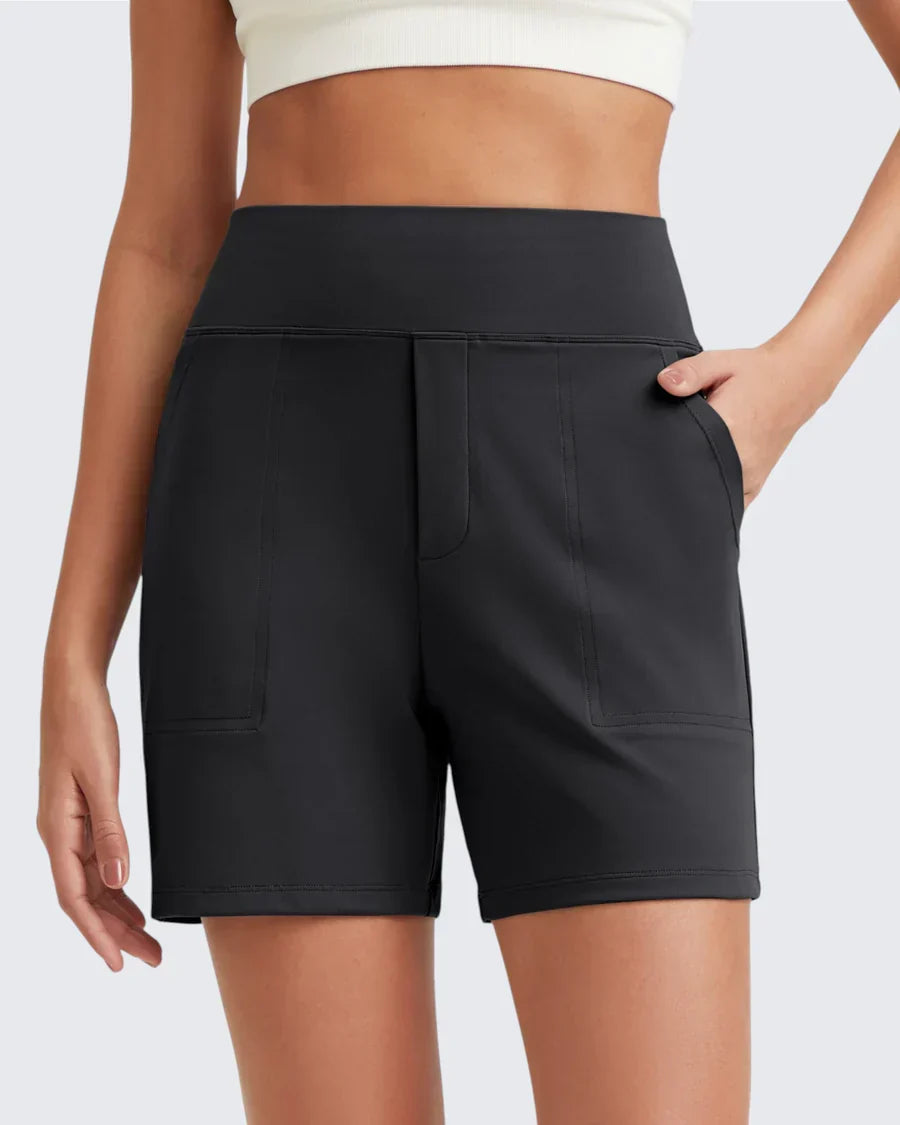 Short taille haute à poches profondes pour femme