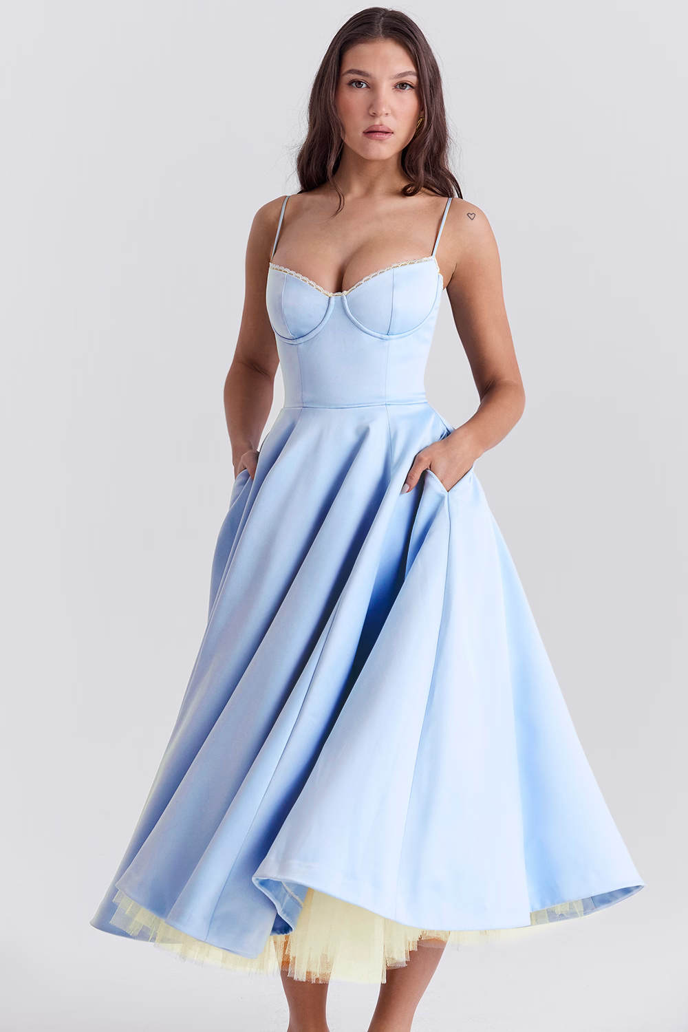 Robe De Soirée Femme En Tulle À Bretelles Ajustables