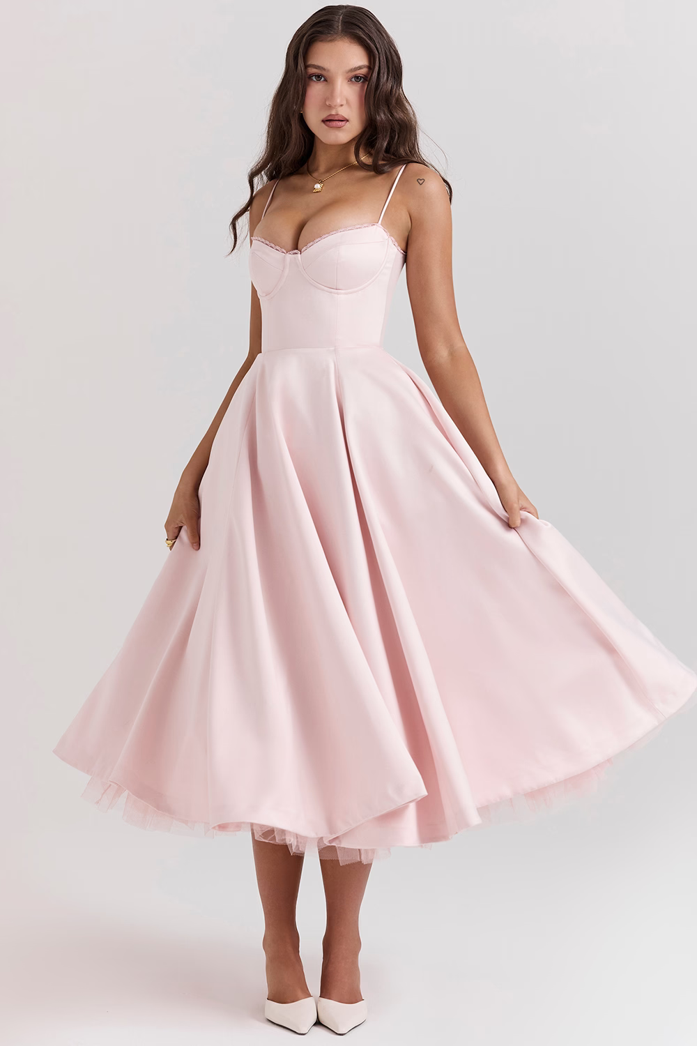 Robe De Soirée Femme En Tulle À Bretelles Ajustables