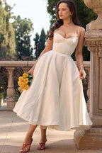 Robe midi en tulle à bretelles ajustables pour femme