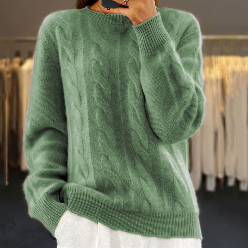 Pull d'hiver en maille chaude à coupe classique pour femme