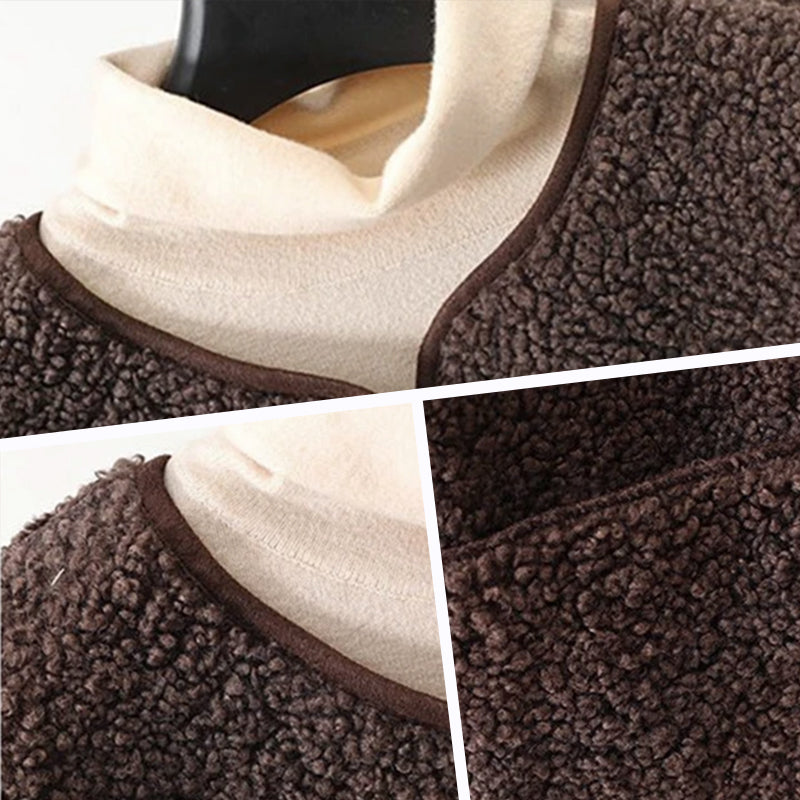 Gilet Sans Manches Femme À Boutons Chaud Avec Poches