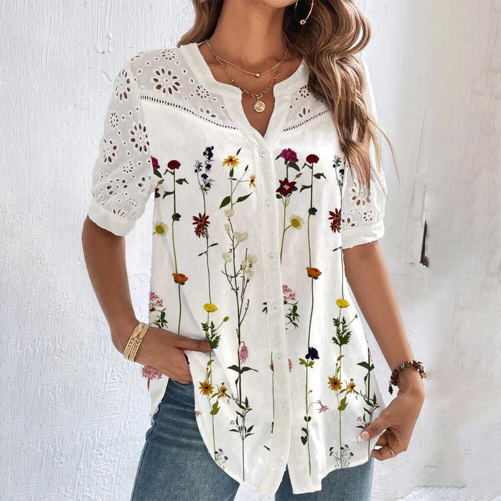 Blouse Femme Fluide Estivale En Tissu Respirant Léger