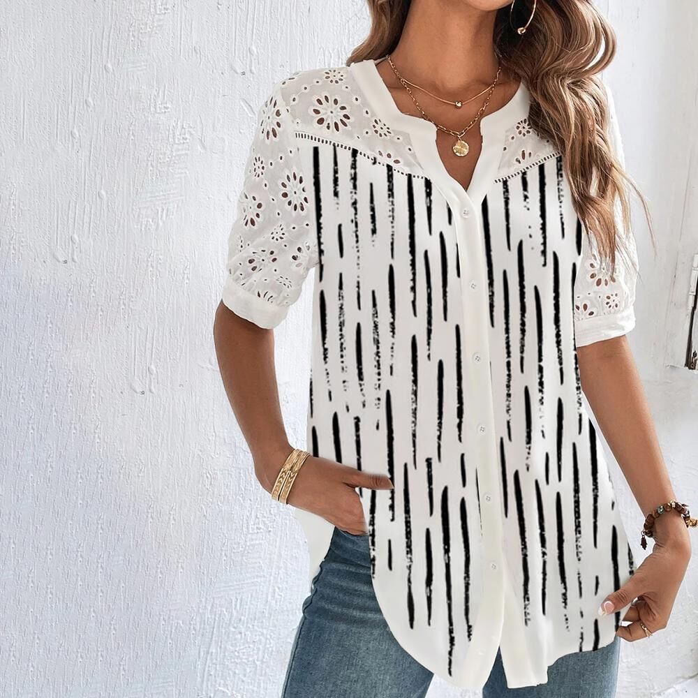 Blouse Femme Fluide Estivale En Tissu Respirant Léger