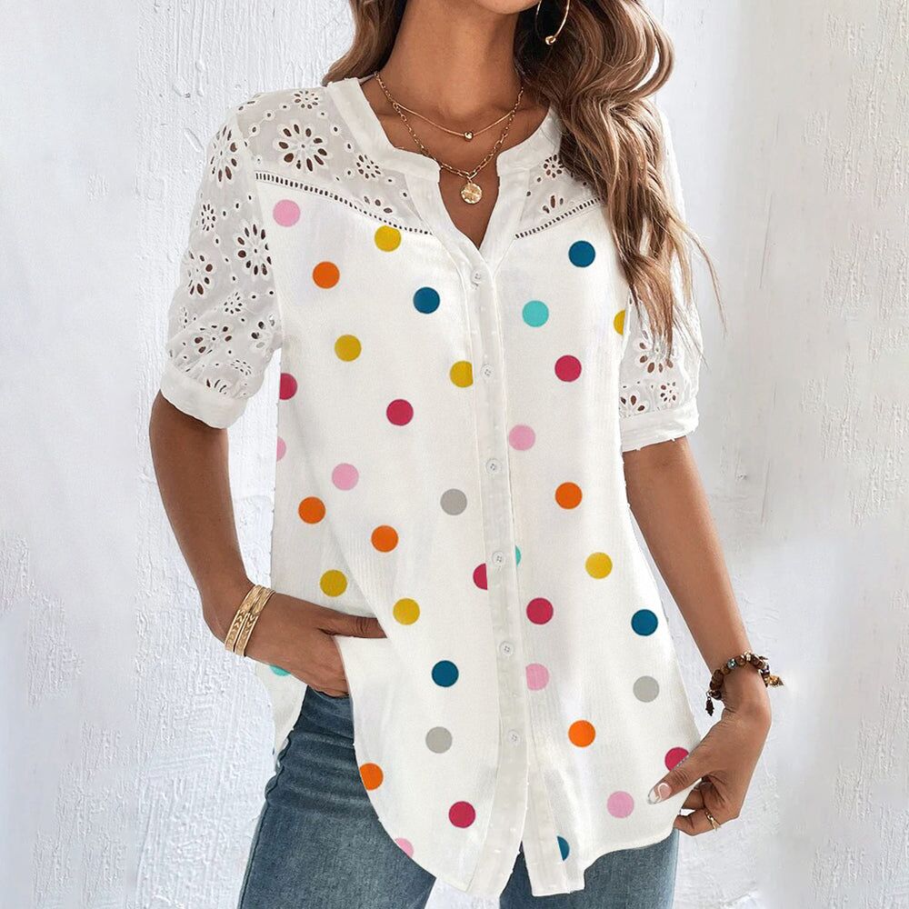 Blouse Femme Fluide Estivale En Tissu Respirant Léger