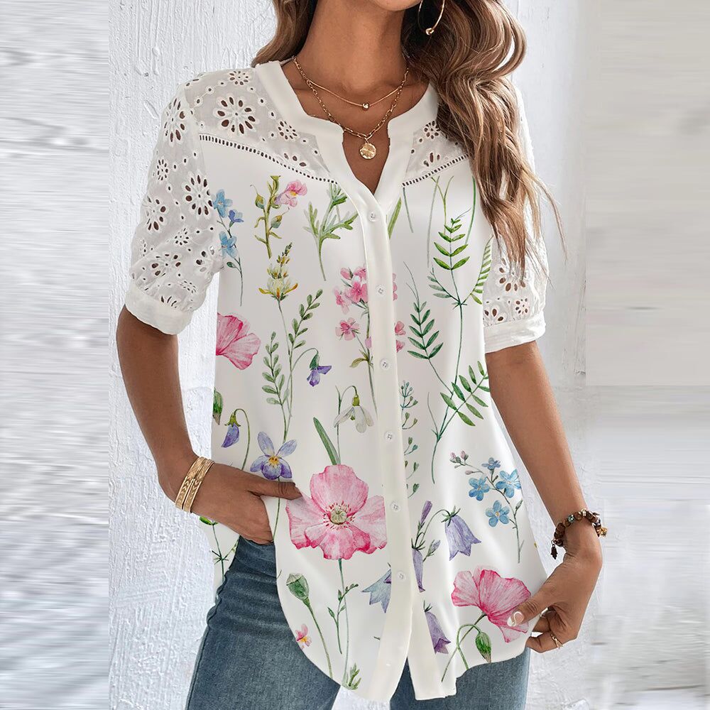 Blouse Femme Fluide Estivale En Tissu Respirant Léger