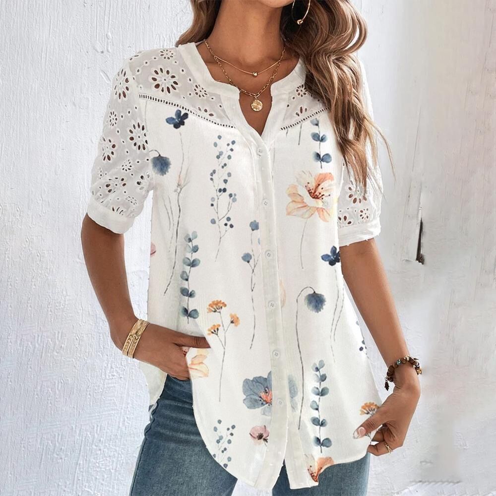 Blouse Femme Fluide Estivale En Tissu Respirant Léger