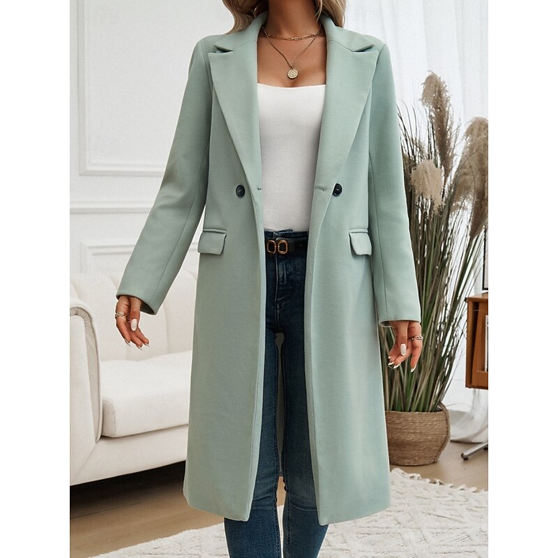 Manteau Long Cintré Femme À Col Tailleur