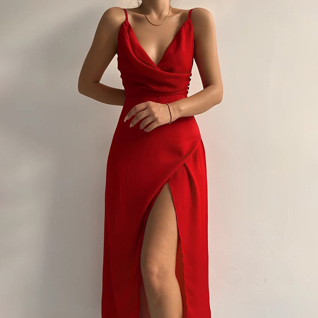Women's Athena dress with defined waist and structured cut