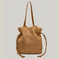 Women's bucket bag with drawstring closure