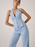 Women's co-ord set with vest top and straight-leg trousers