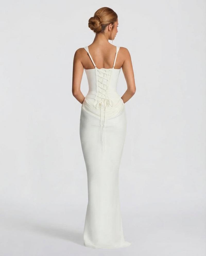 Women’s Corset Maxi Dress with Sweetheart Neckline