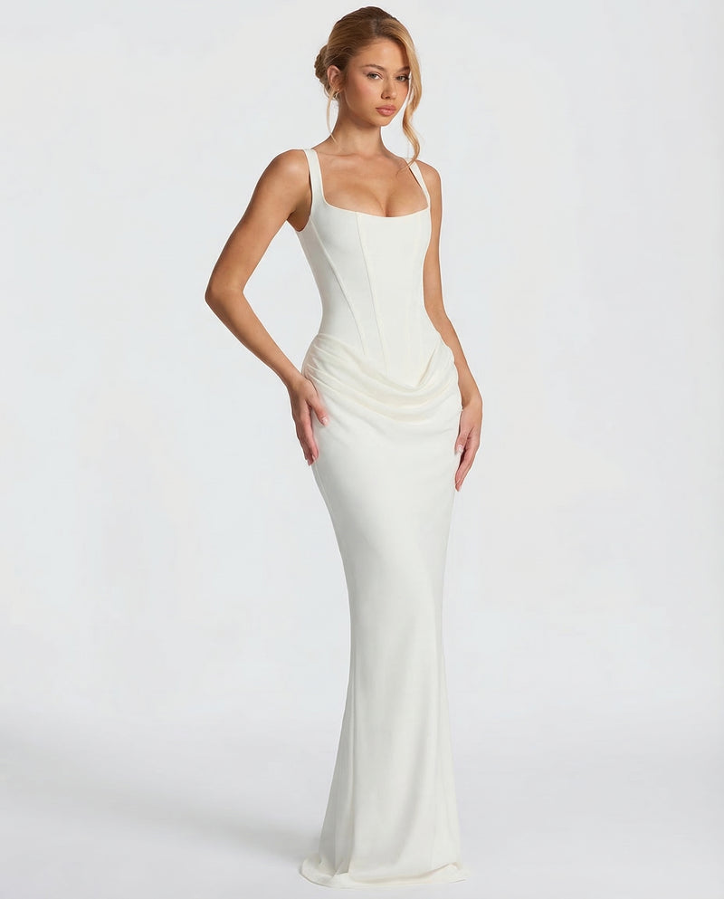Women’s Corset Maxi Dress with Sweetheart Neckline