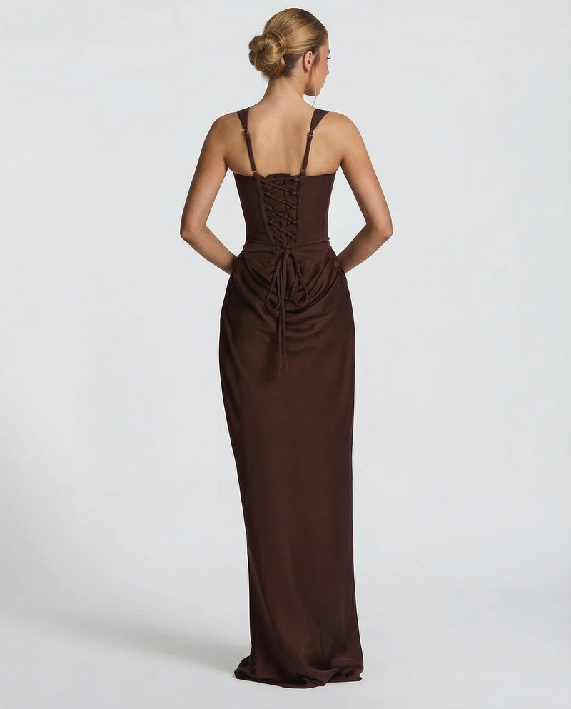 Women’s Corset Maxi Dress with Sweetheart Neckline