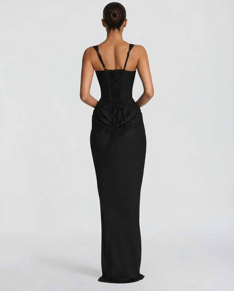 Women’s Corset Maxi Dress with Sweetheart Neckline