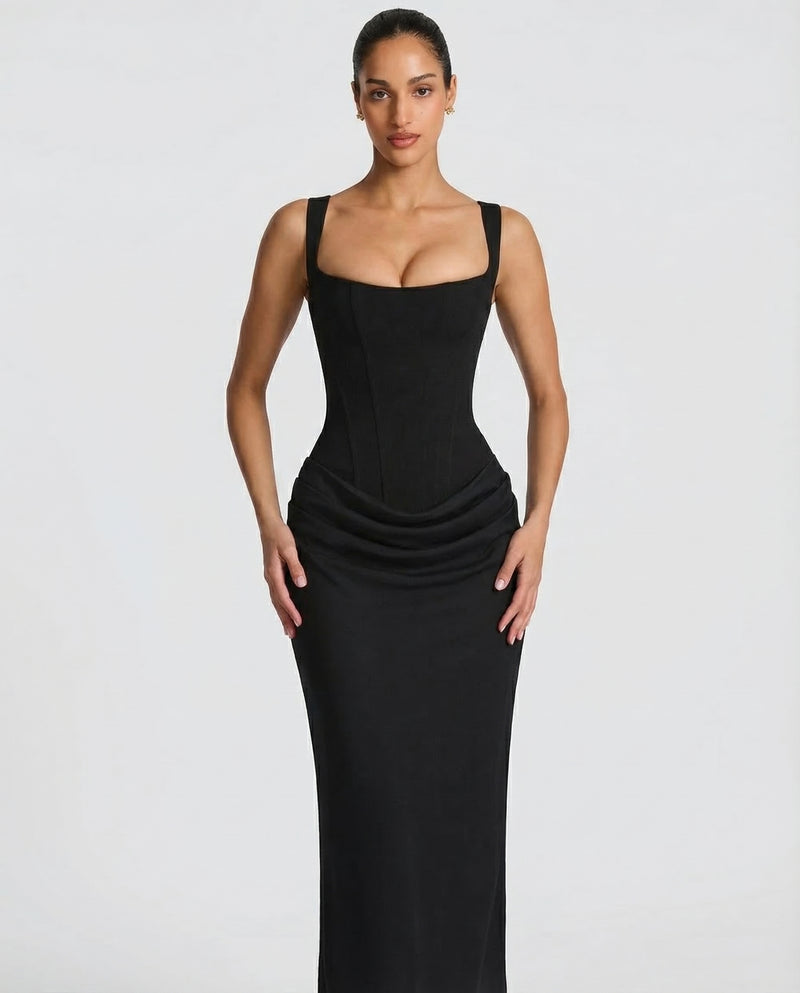 Women’s Corset Maxi Dress with Sweetheart Neckline