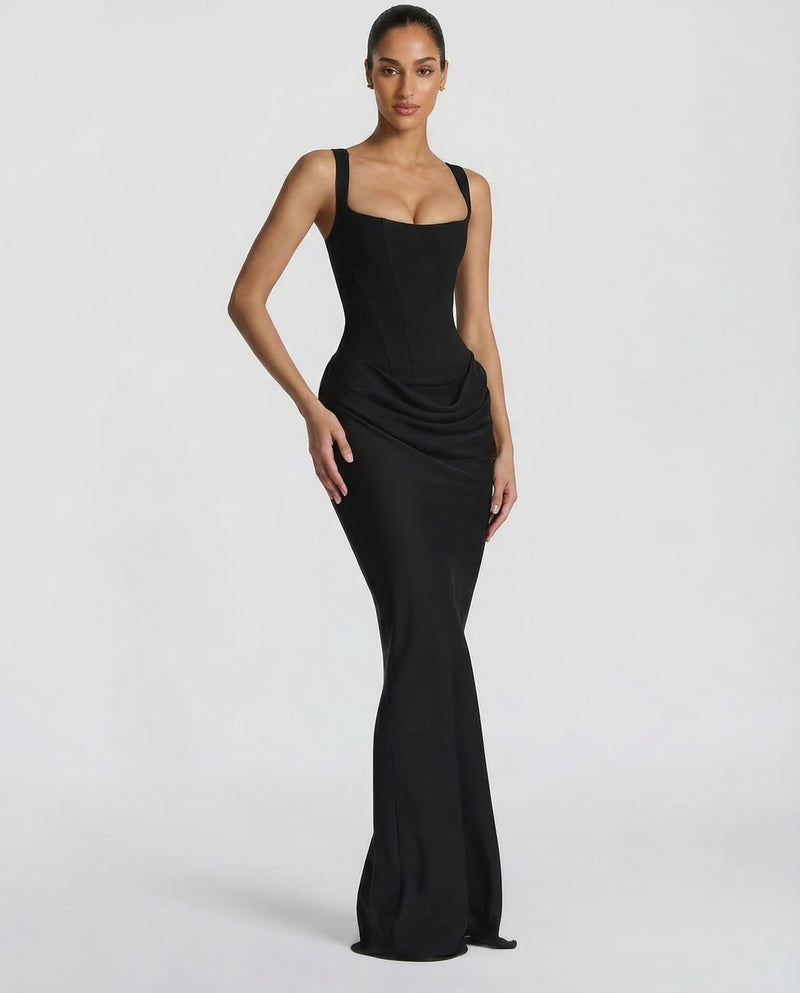 Women’s Corset Maxi Dress with Sweetheart Neckline