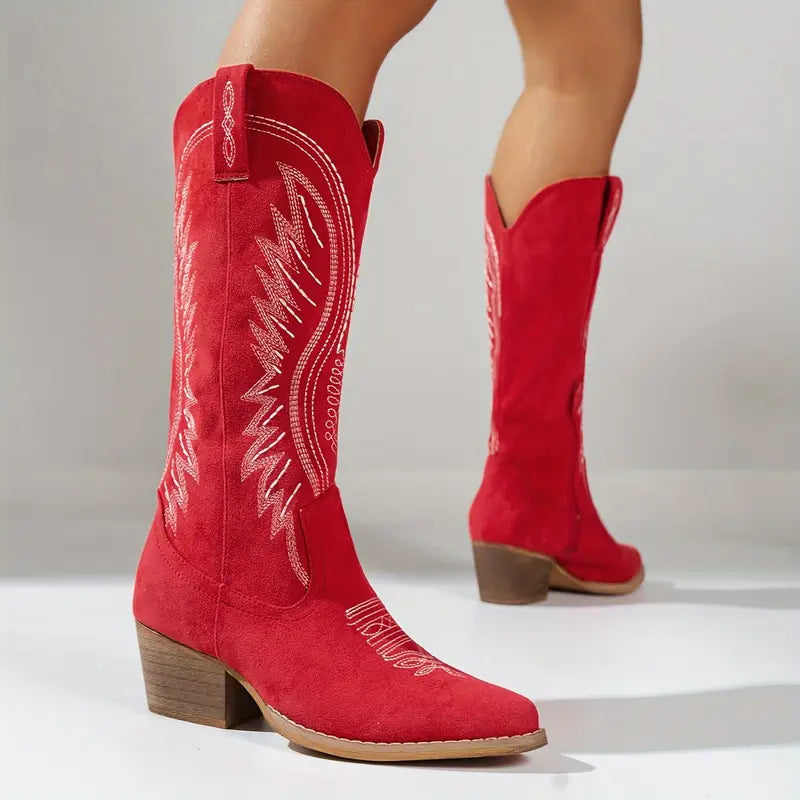 Women's embroidered cowboy boots