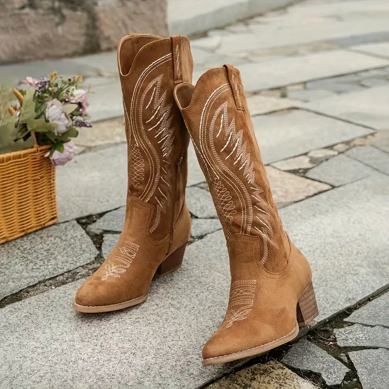 Women's embroidered cowboy boots