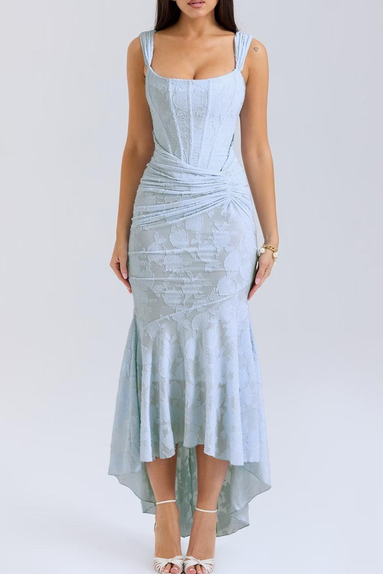 Women's floral maxi dress with bell sleeves