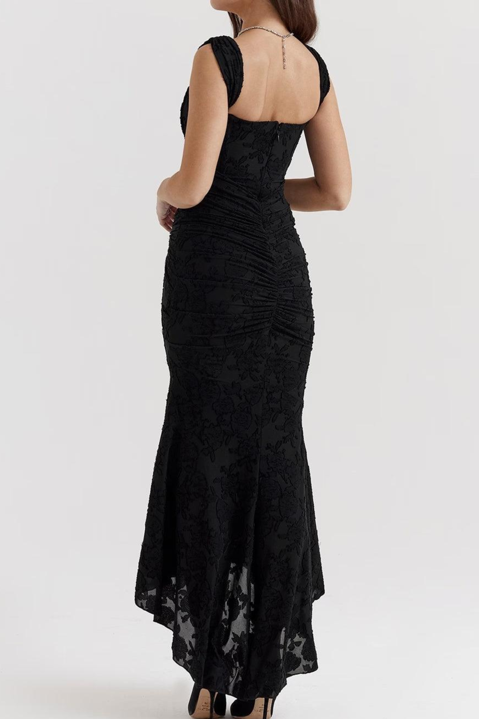 Women's floral maxi dress with bell sleeves