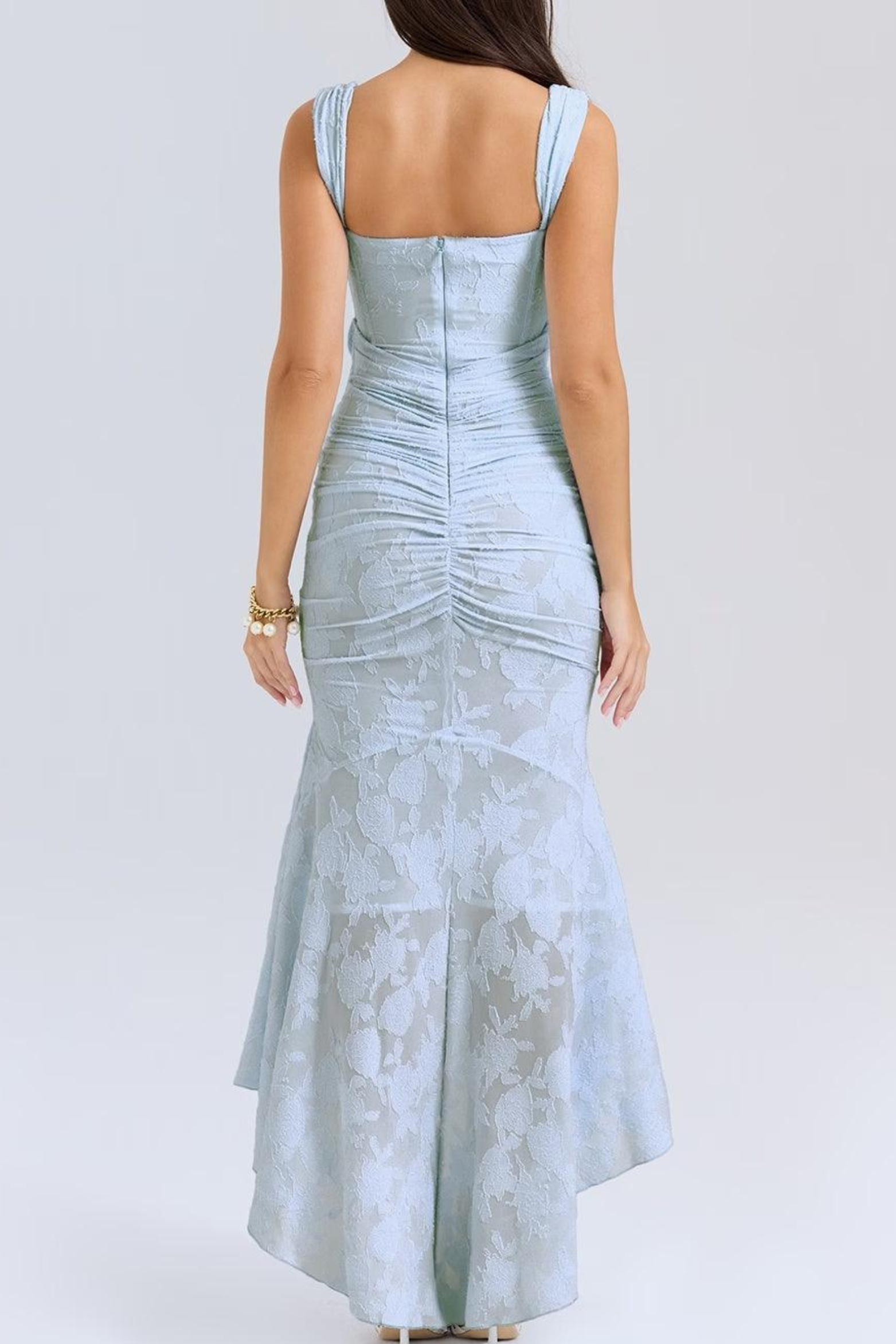 Women's floral maxi dress with bell sleeves