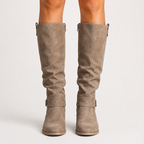 Bottes femme hauteur genou à talon bas
