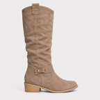 Bottes femme hauteur genou à talon bas