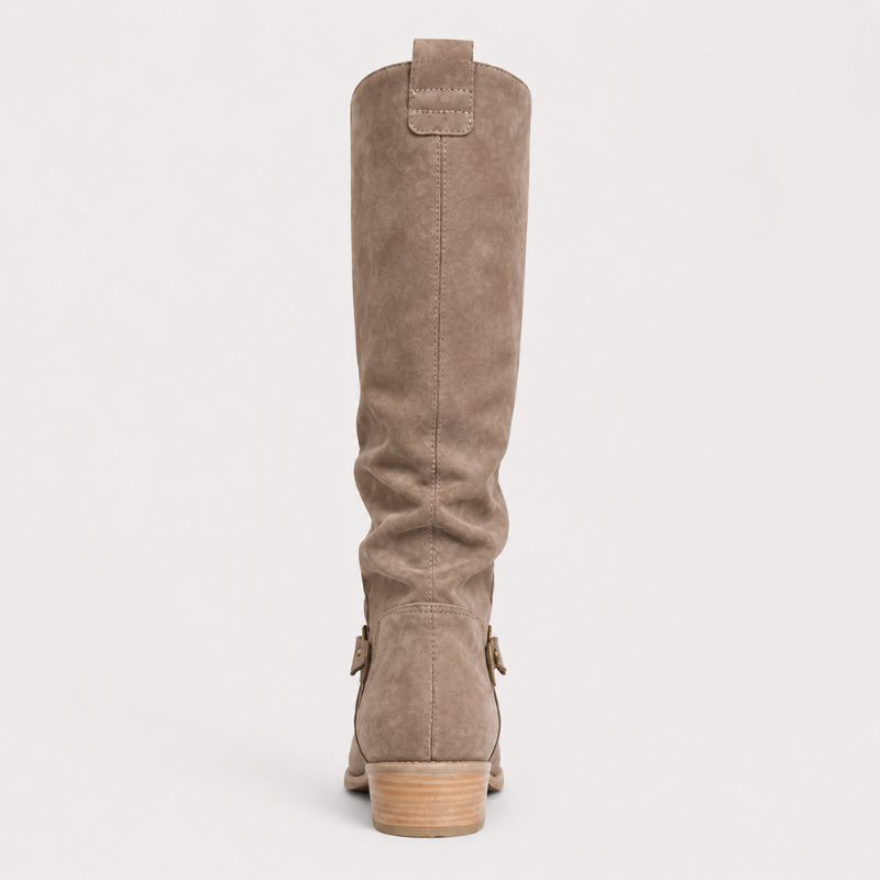 Women's knee-high boots with low heel